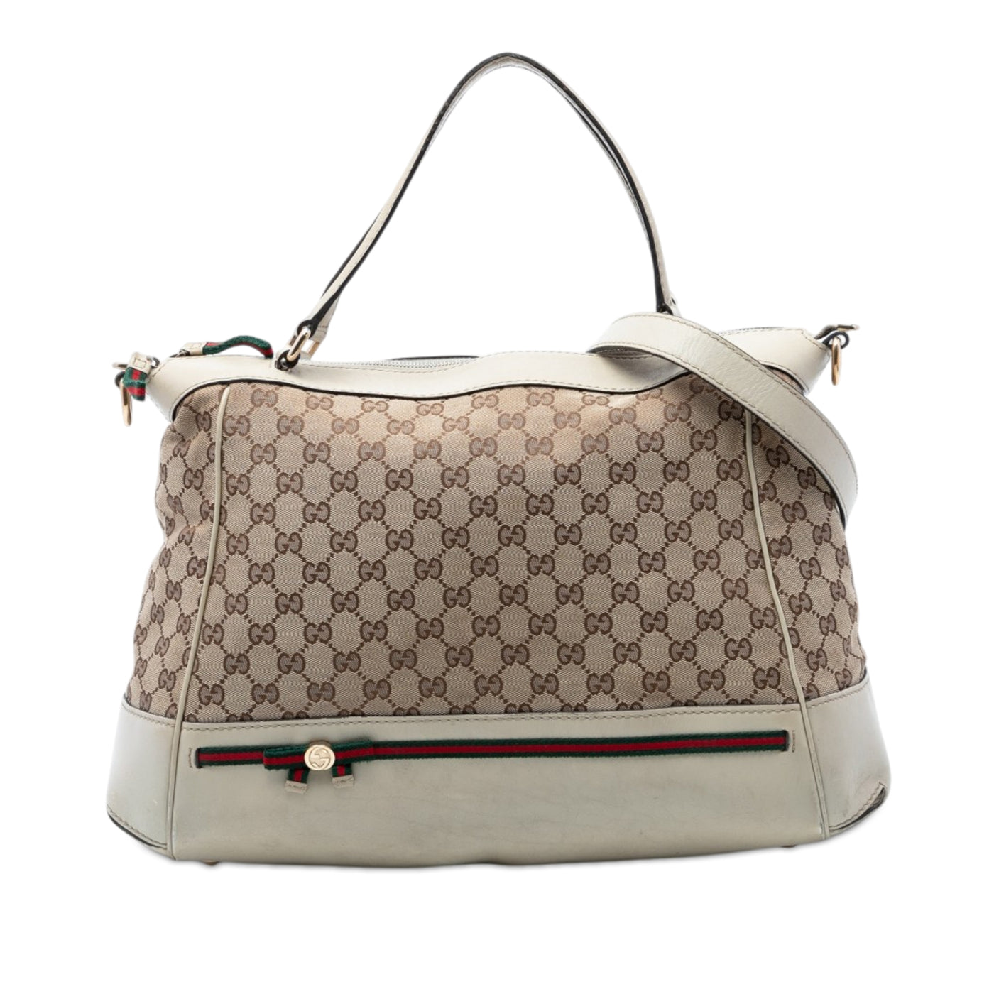 GG Canvas Web Mayfair Satchel - Image 1