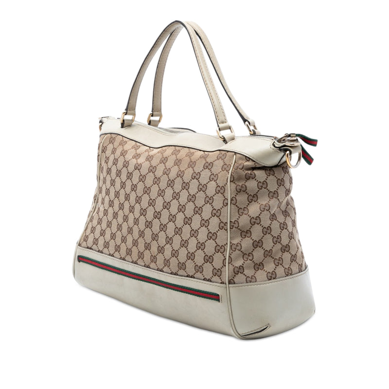 GG Canvas Web Mayfair Satchel - Image 2
