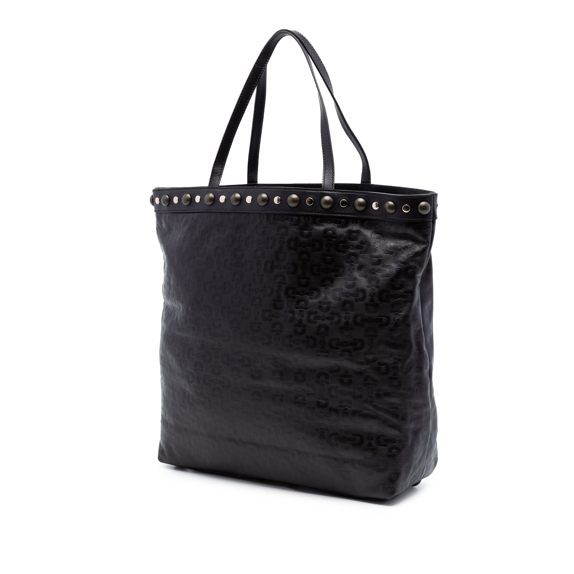 Embossed Studded Leather Horsebit Tote - Image 2