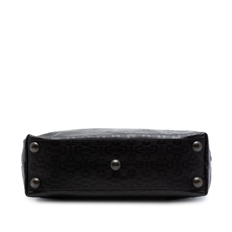Embossed Studded Leather Horsebit Tote - Image 3