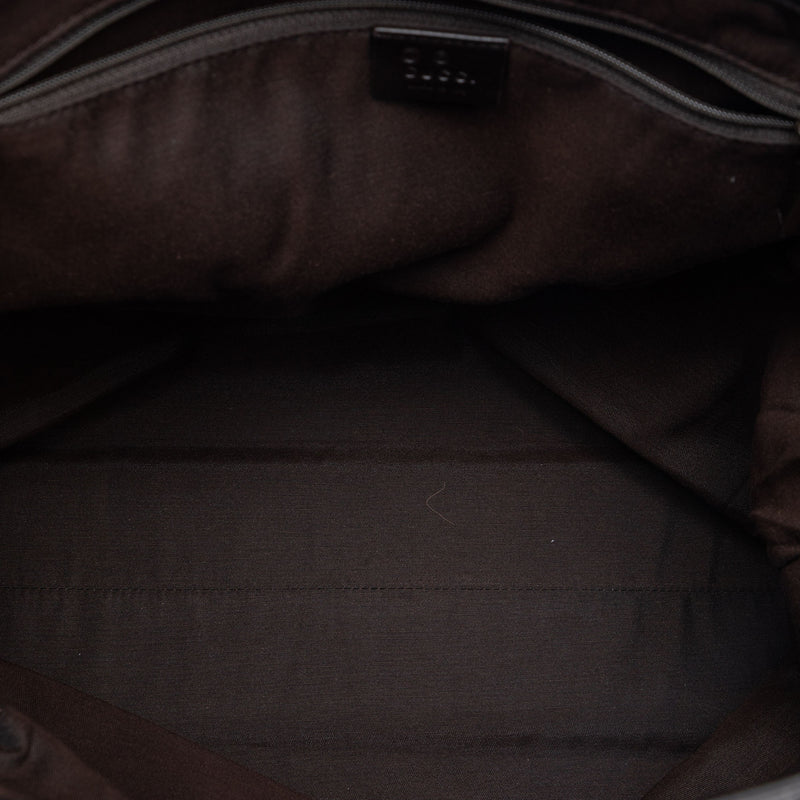 Embossed Studded Leather Horsebit Tote - Image 4