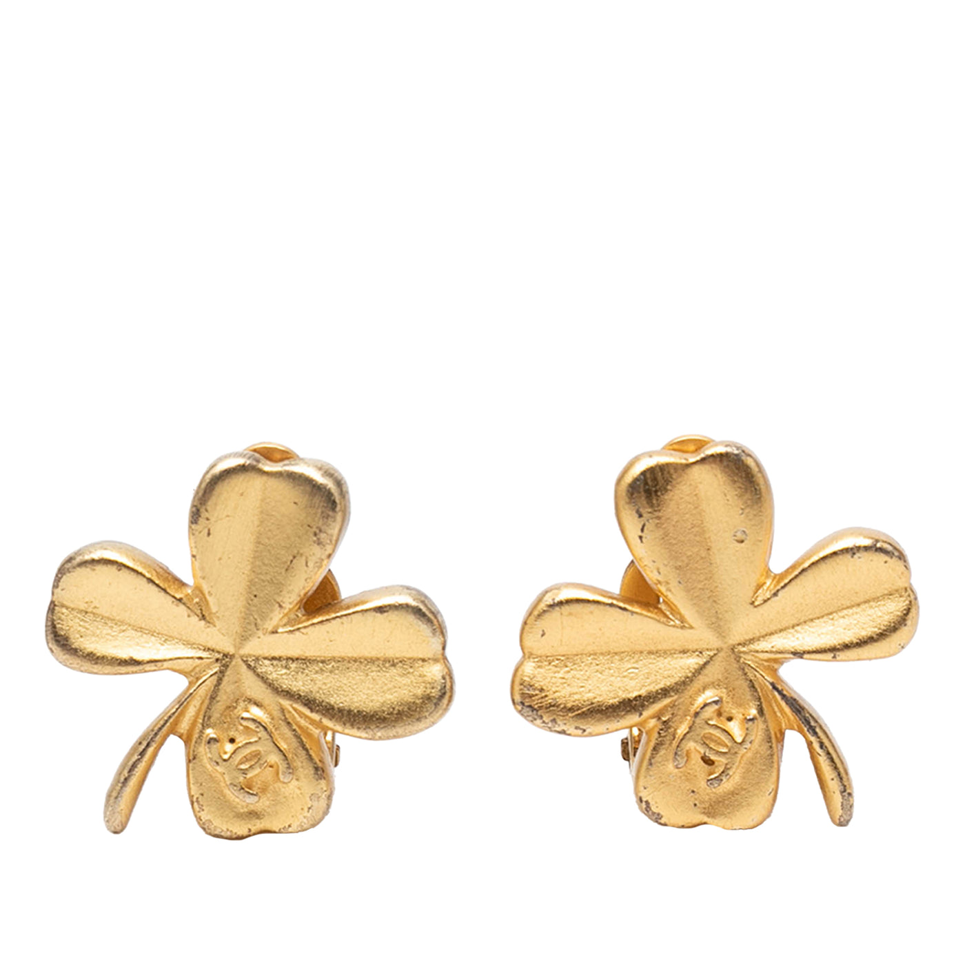 CC Gold Plated Clover Clip On Earrings - Image 1