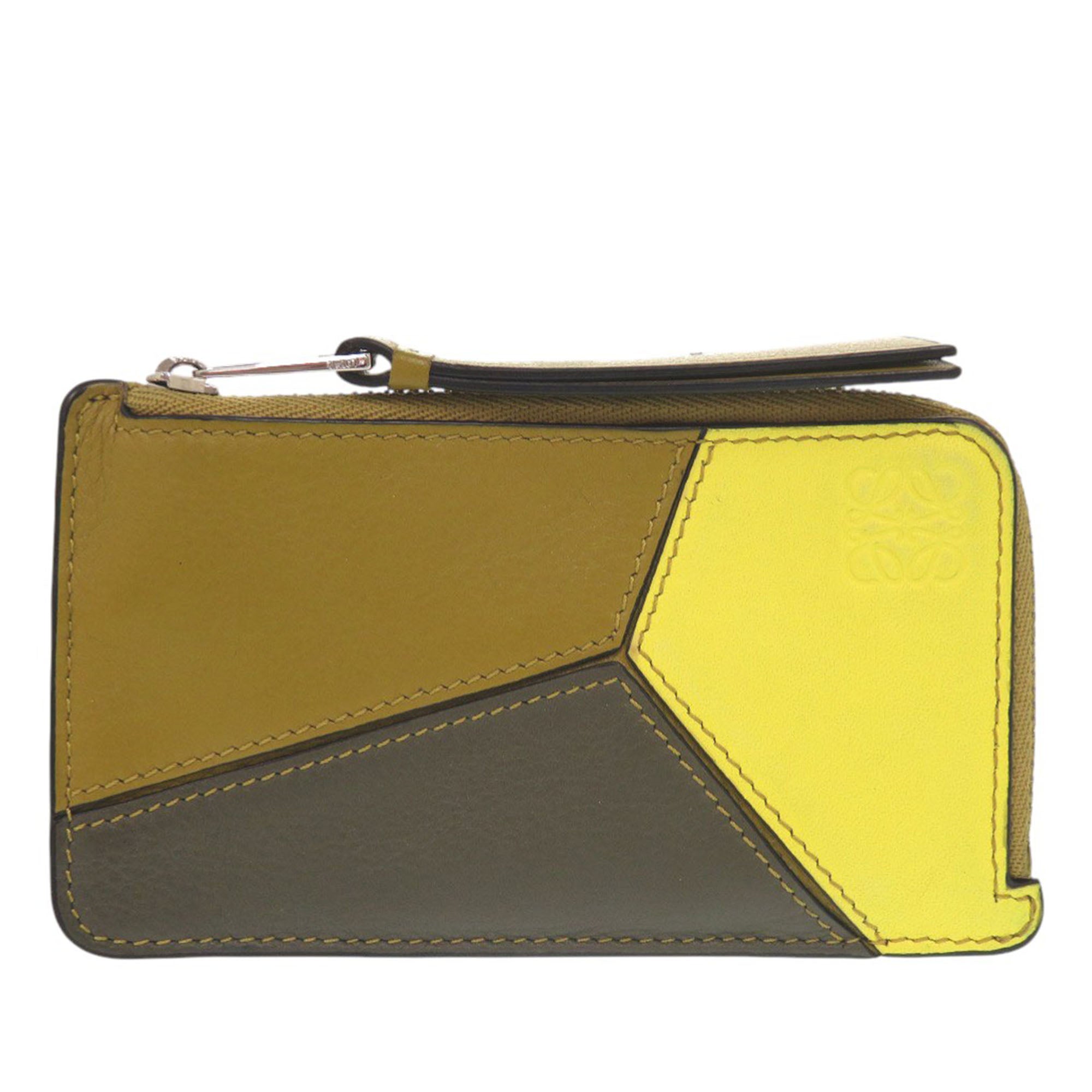 Tricolor Calfskin Puzzle Coin Card Holder - Image 1