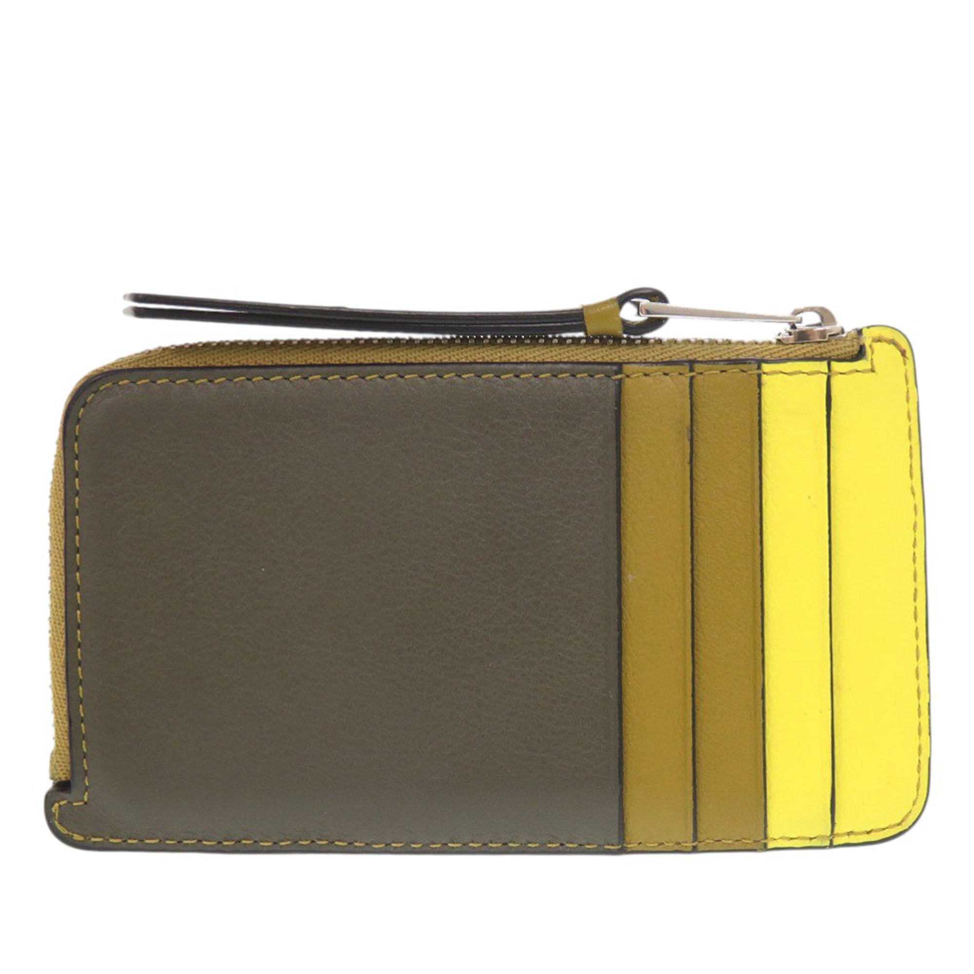 Tricolor Calfskin Puzzle Coin Card Holder - Image 2