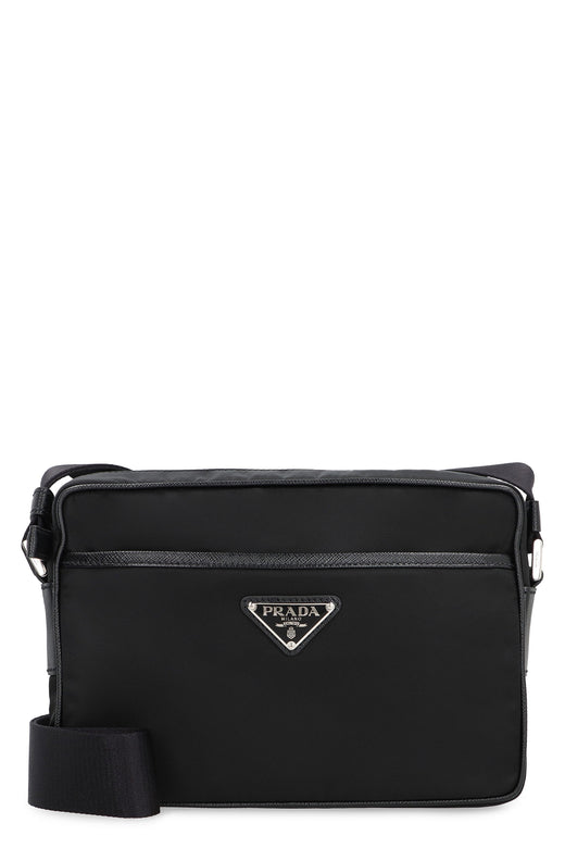 Prada Re-Nylon And Calf Leather Shoulder Bag — Black