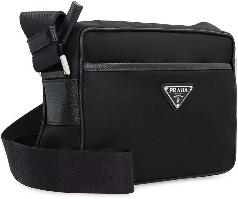 Prada Re-Nylon And Calf Leather Shoulder Bag — Black