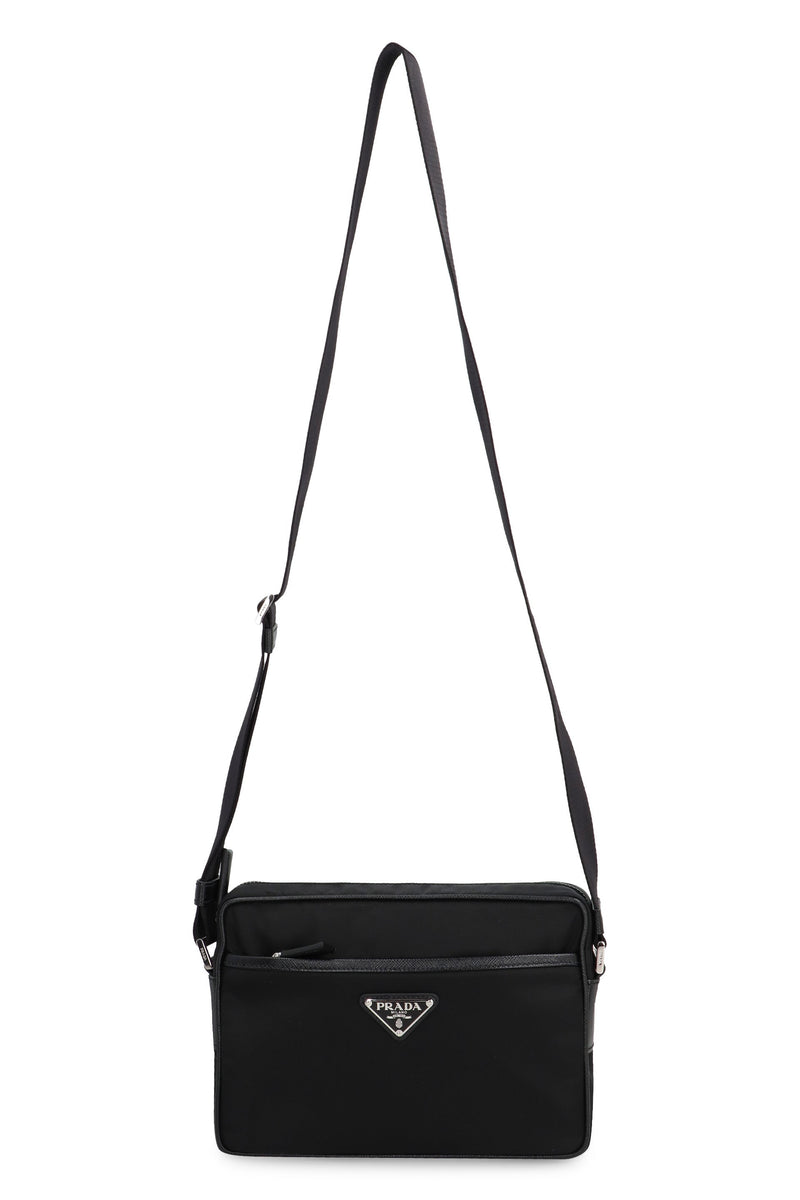 Prada Re-Nylon And Calf Leather Shoulder Bag — Black