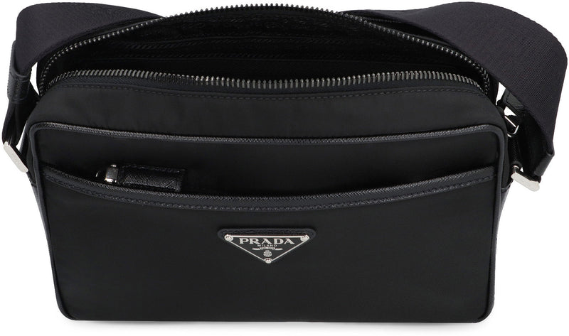 Prada Re-Nylon And Calf Leather Shoulder Bag — Black