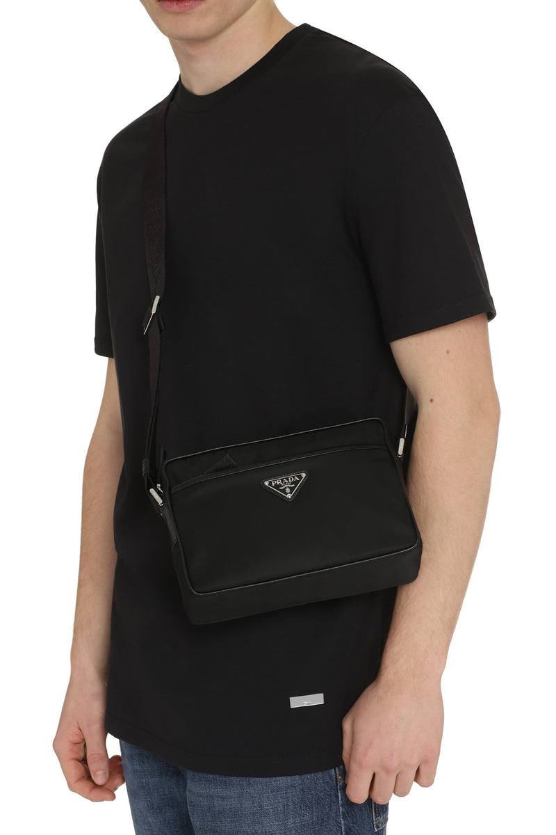 Prada Re-Nylon And Calf Leather Shoulder Bag — Black