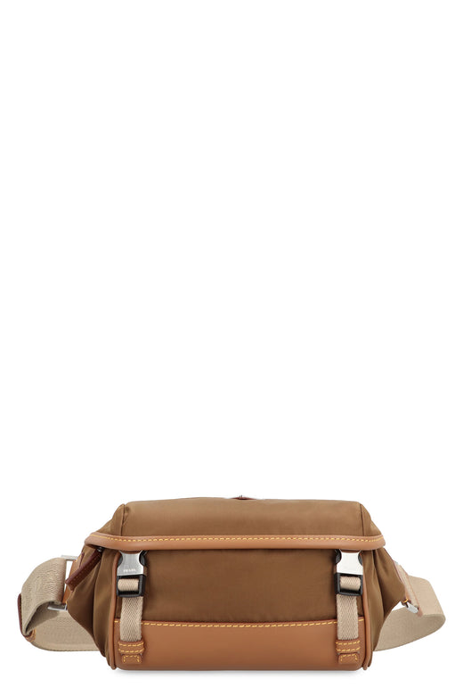 Prada Re-Nylon And Calf Leather Shoulder Bag — Brown Polyamide