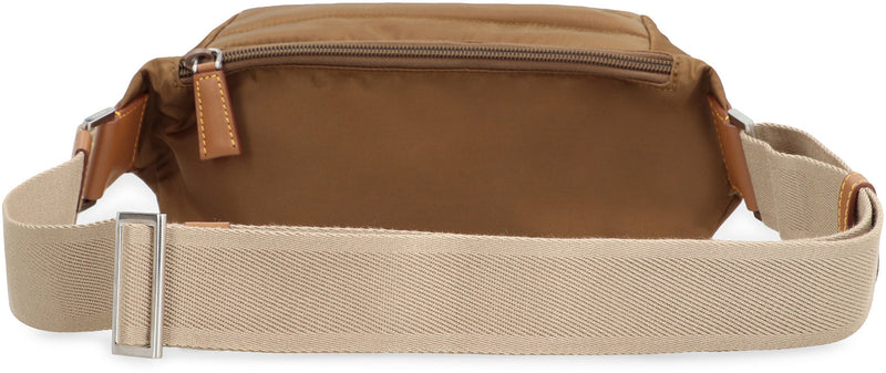 Prada Re-Nylon And Calf Leather Shoulder Bag — Brown Polyamide