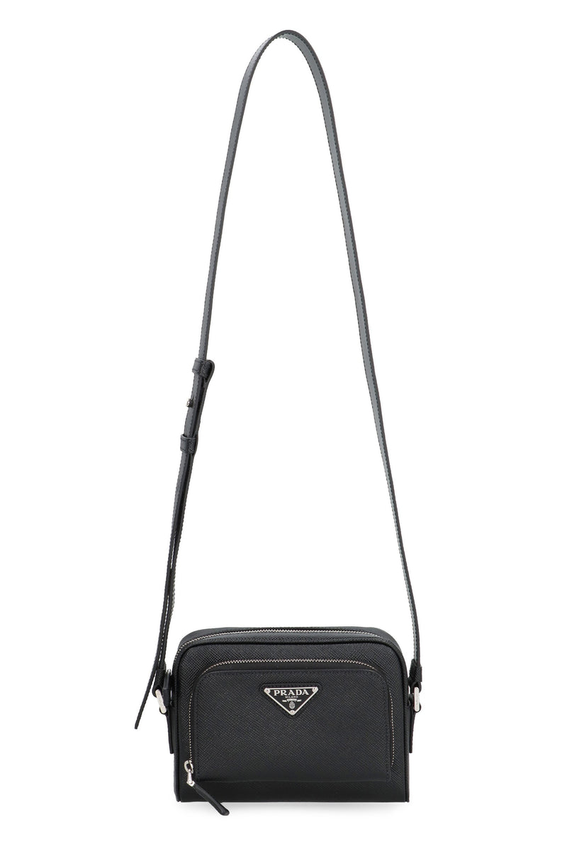Prada Saffiano Calfskin Crossbody Bag — Black Leather