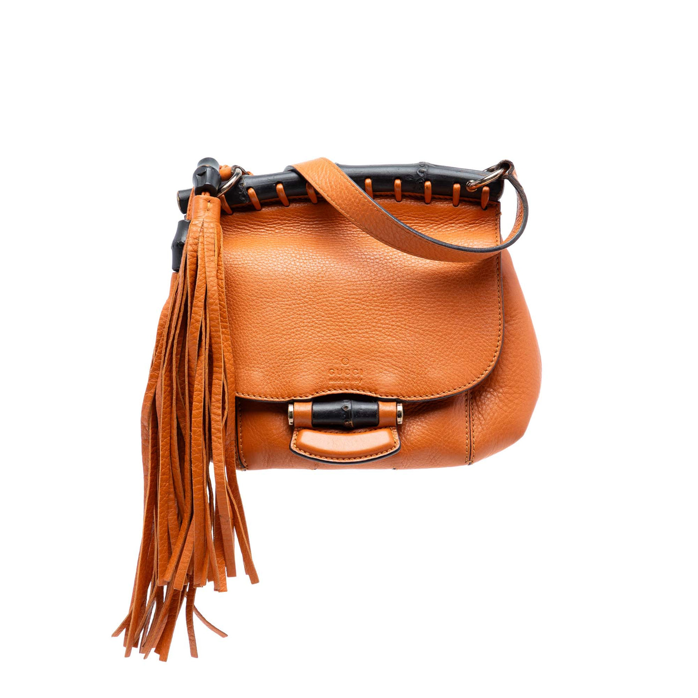Small Leather Bamboo Nouveau Fringe Crossbody - Image 1