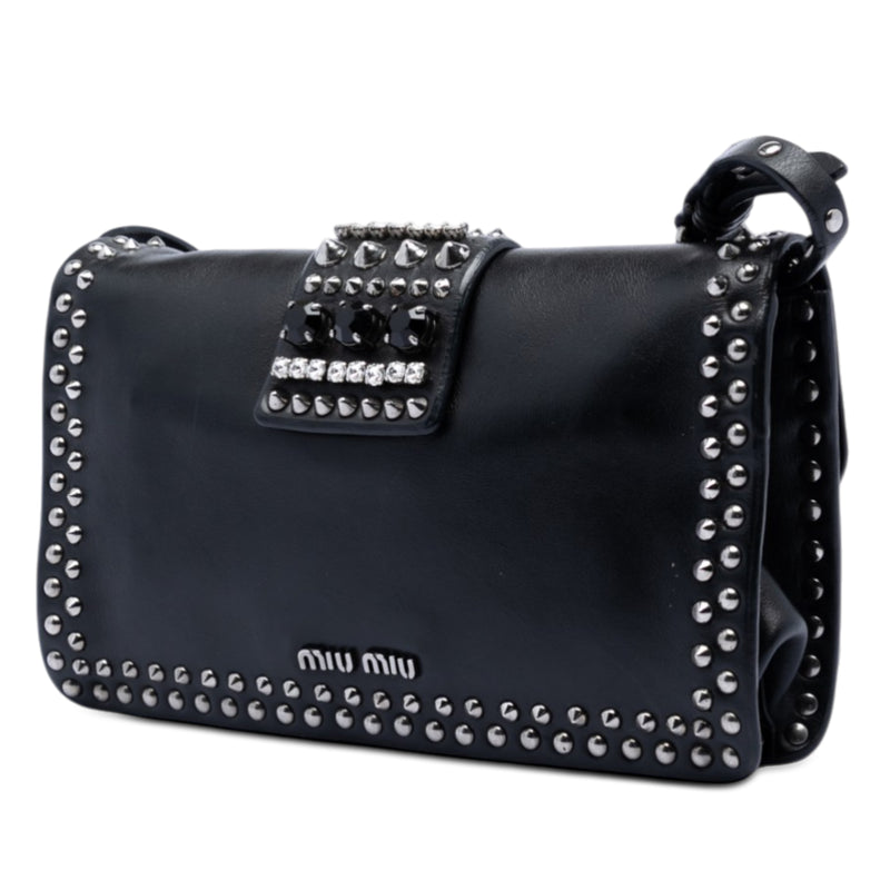 Studded Leather Push Lock Crossbody - Image 2