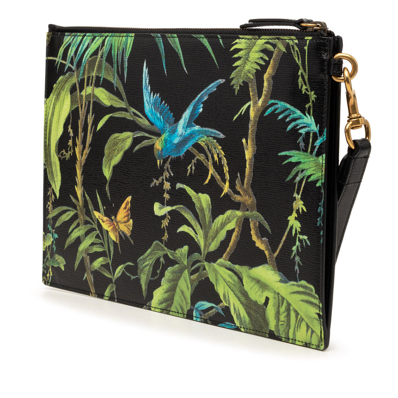 Calfskin Tropical Print Clutch - Image 2