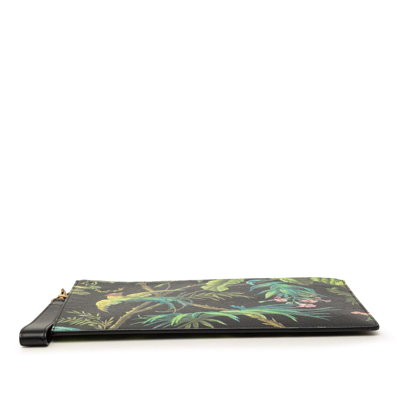 Calfskin Tropical Print Clutch - Image 3
