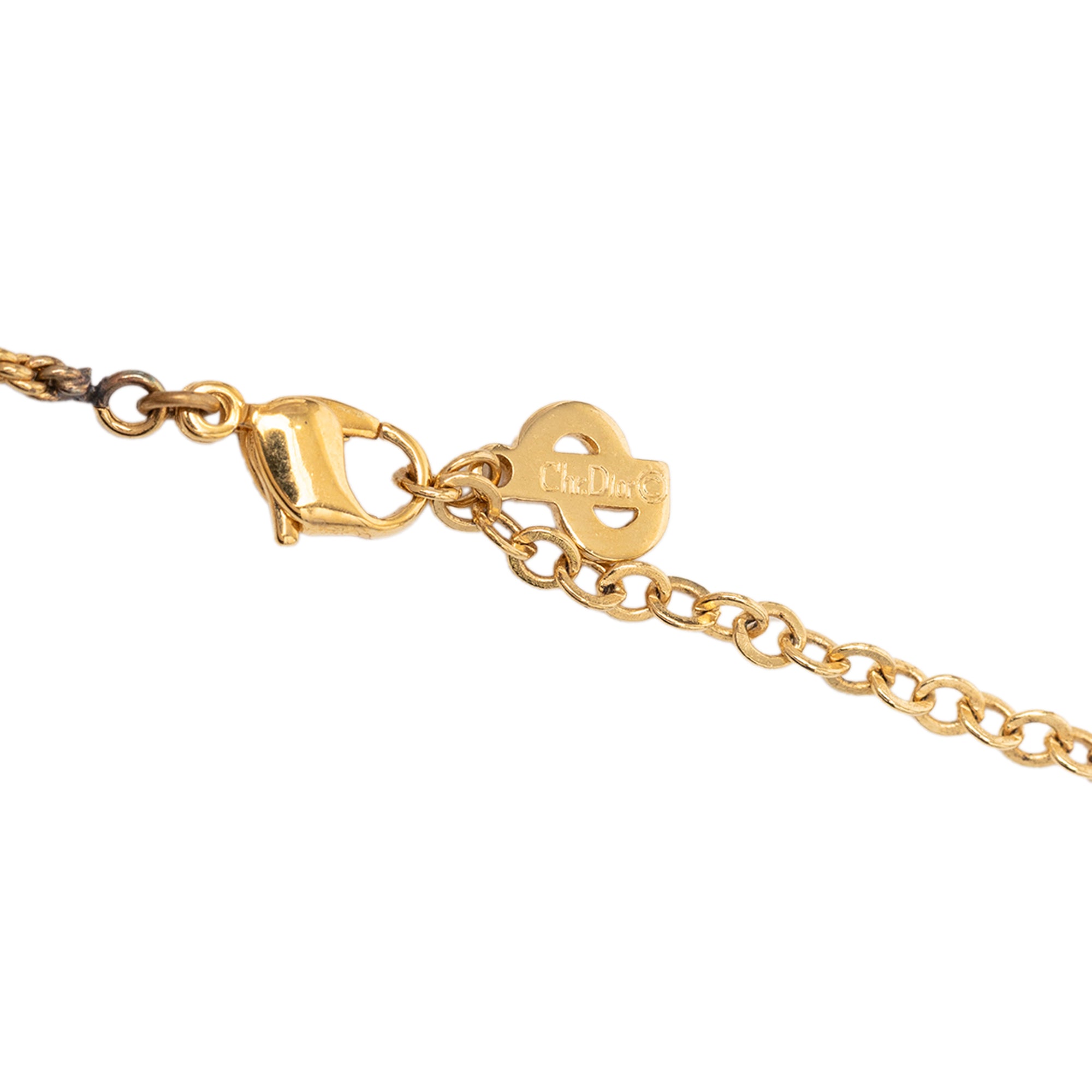 Gold Plated CD Logo Bag Pendant Necklace - Image 4