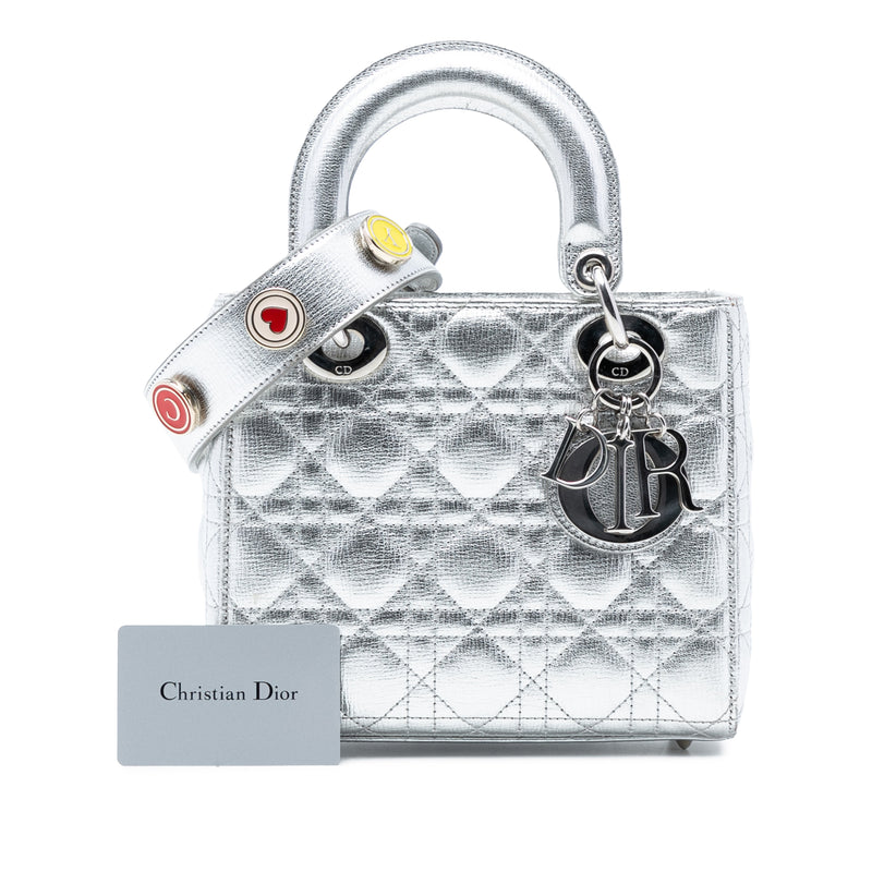 Small Metallic Grained Calfskin Cannage My ABCDior Lady Dior - Image 8