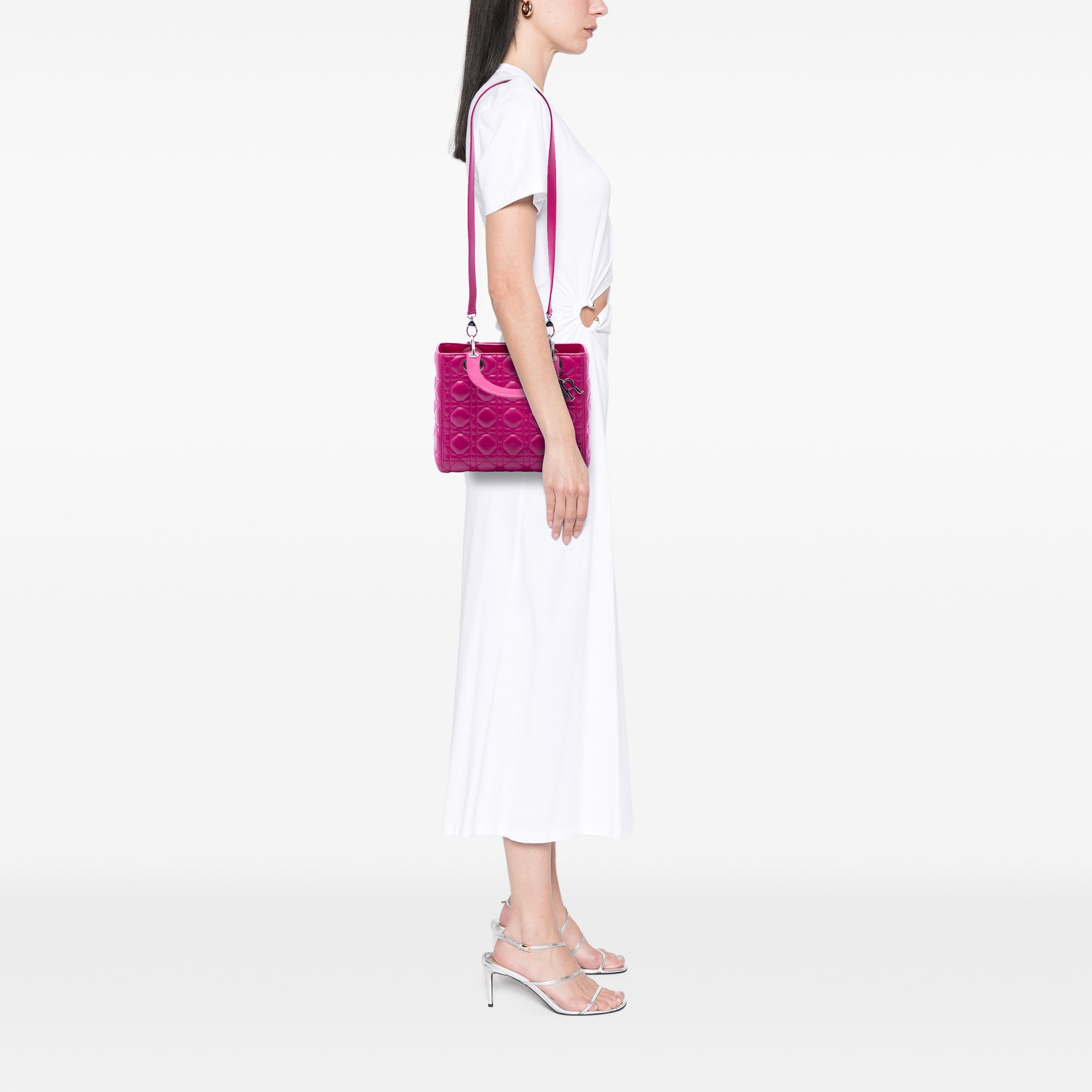 Medium Lambskin Cannage Lady Dior - Image 6