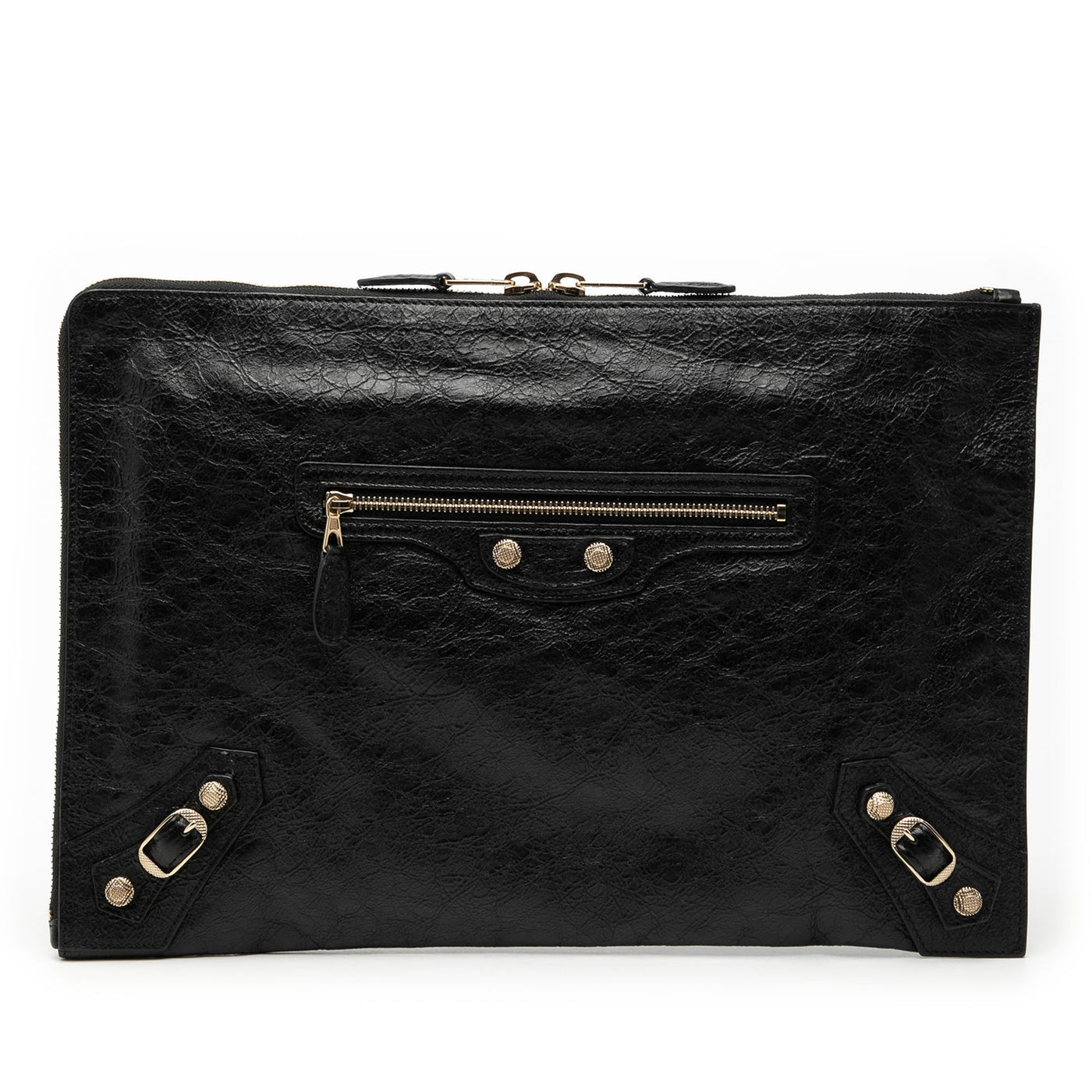 Lambskin Motocross Giant 12 Zip Around Flat Clutch - Image 1