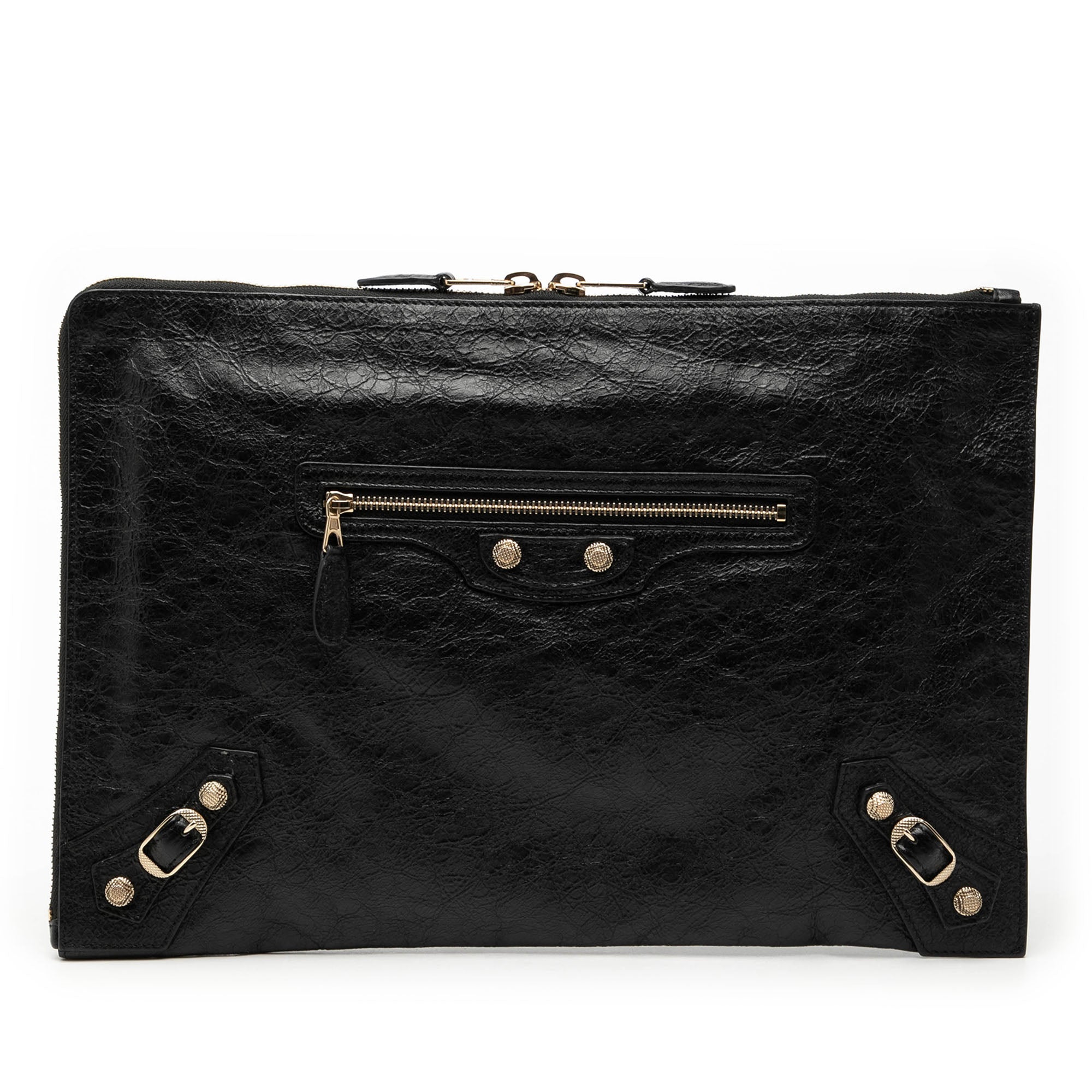 Lambskin Motocross Giant 12 Zip Around Flat Clutch - Image 1