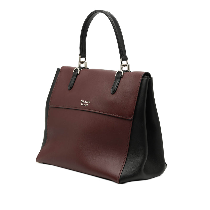 Bicolor Soft Calf Double Turnlock Satchel - Image 2