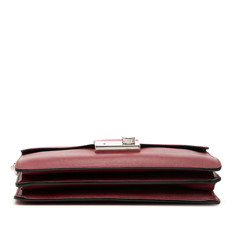 Mini Saffiano Lux Sound Lock Satchel - Image 3