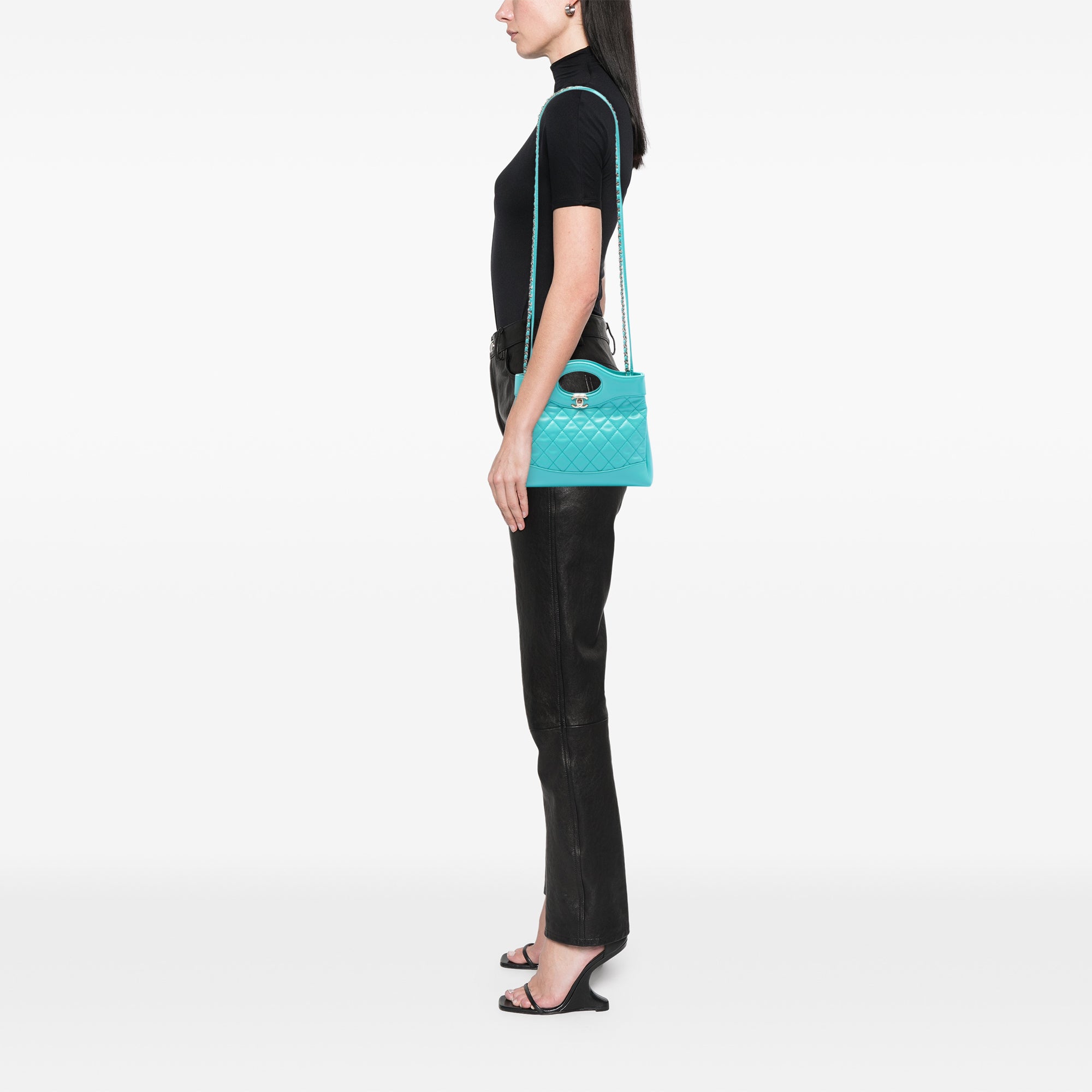 Mini Quilted Shiny Lambskin 31 Shopping Bag - Image 6