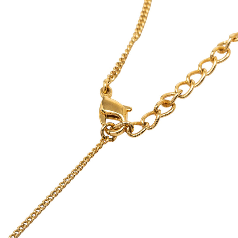 Gold Plated Cursive Logo Pendant Necklace - Image 4
