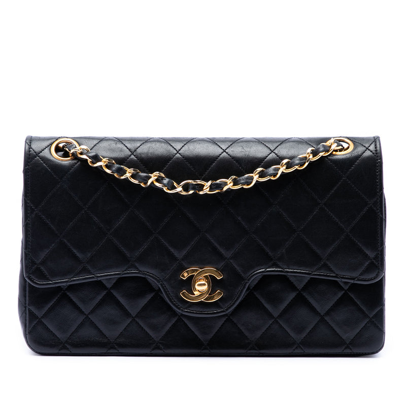 Medium CC Quilted Lambskin Double Flap