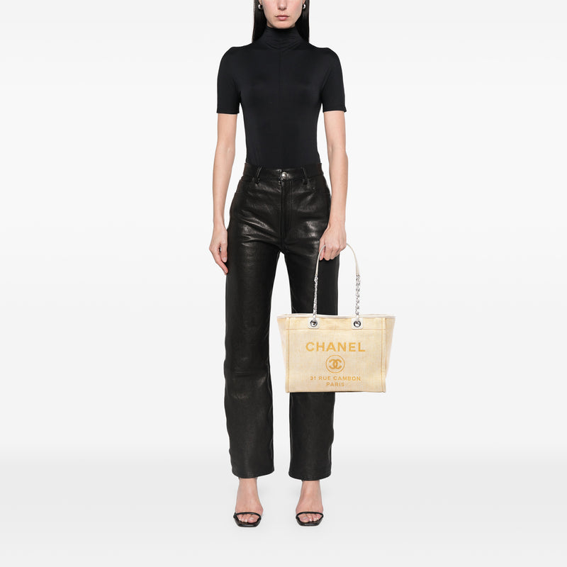 Small Raffia Deauville Tote - Image 6