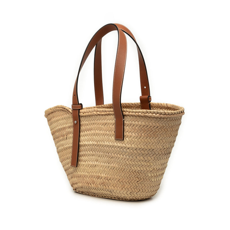 Small Raffia Anagram Basket Tote - Image 2