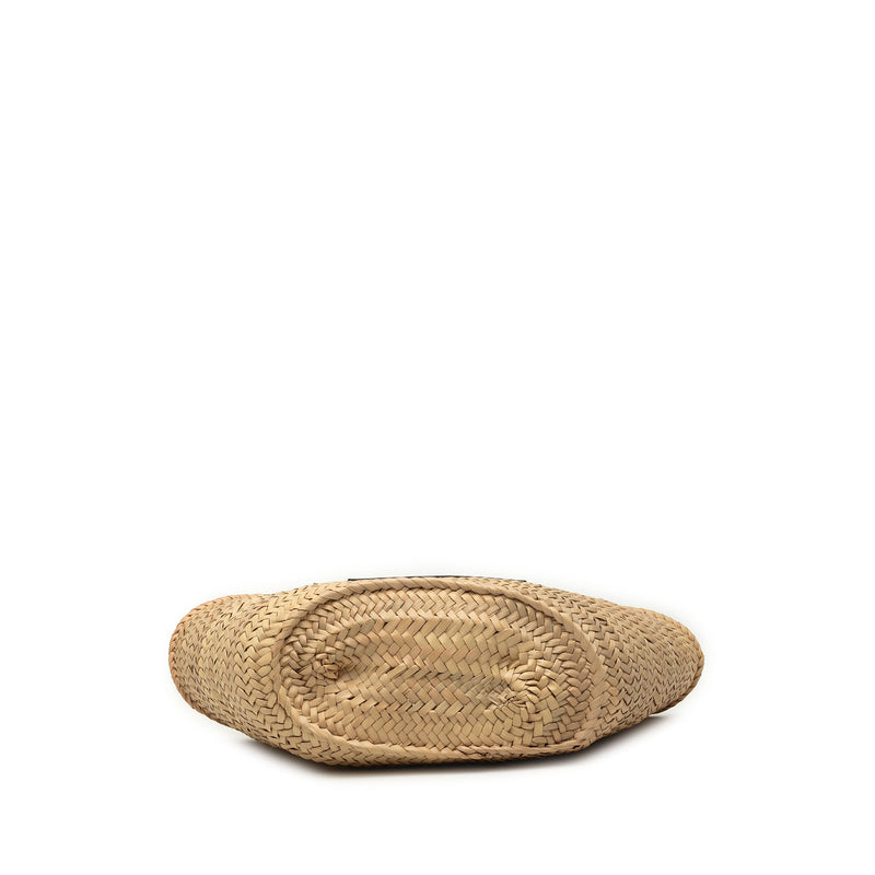 Small Raffia Anagram Basket Tote - Image 3