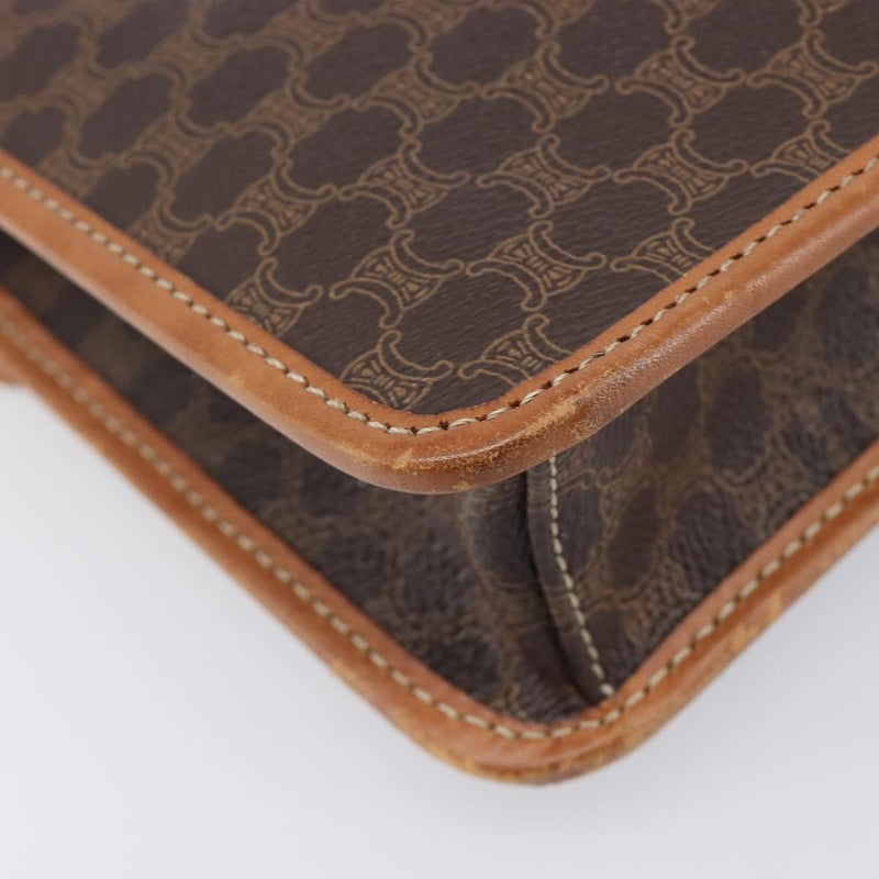Celine Macadam Shoulder Canvas Brown Bag