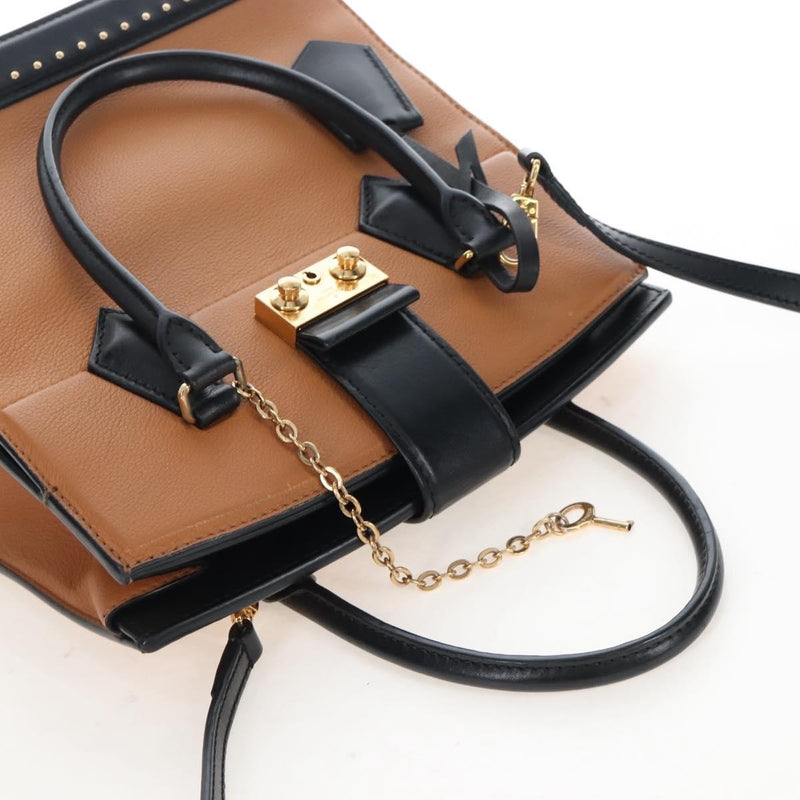 Louis Vuitton Cour Marly Leather With Studded Detail Beige Bag