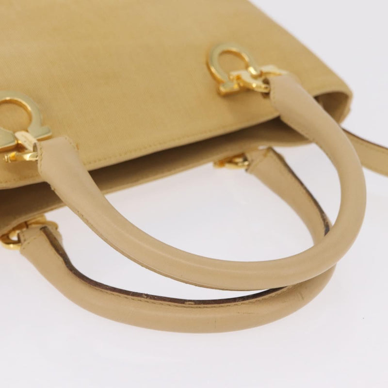 Salvatore Ferragamo Gancini Tote Canvas Beige