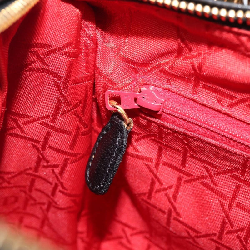 Christian Dior Vintage Lady Cannage Quilt Lambskin Black Leather Bag