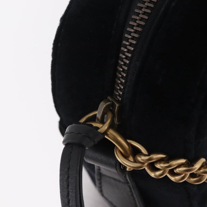 Gucci Gg Marmont Crystal Embellished Matelasse Velvet Black Bag