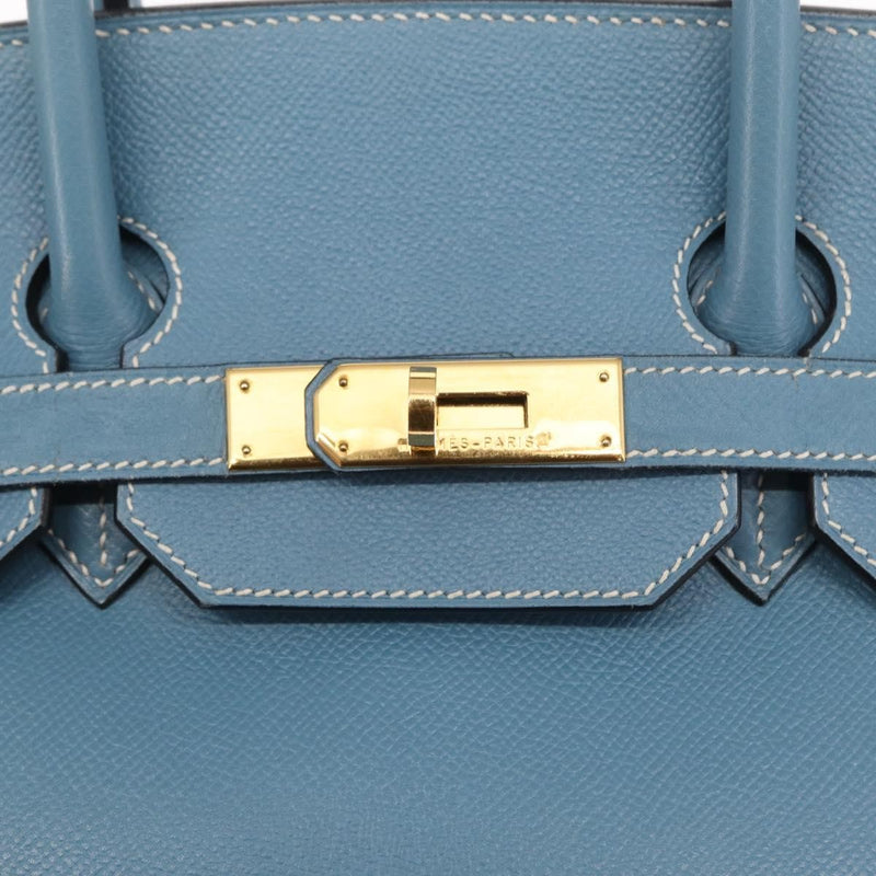 Hermes Birkin Blue Epsom With Gold Hardware Leather Bag