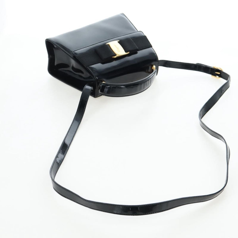 Salvatore Ferragamo Vala Patent Leather Black Patent_leather Bag