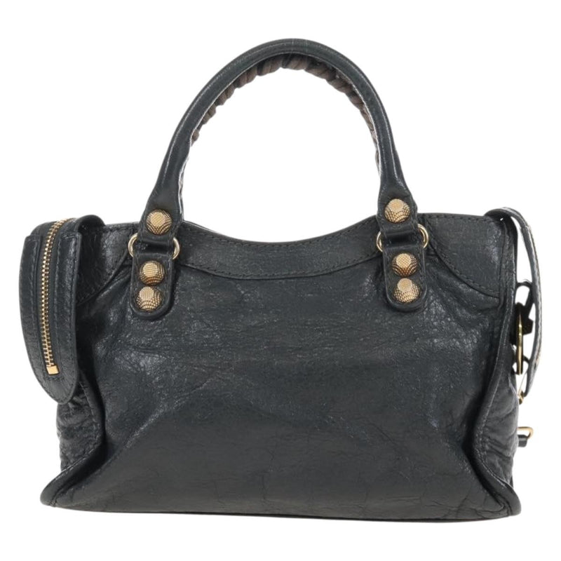 Balenciaga City Giant Studs Leather Gray Bag