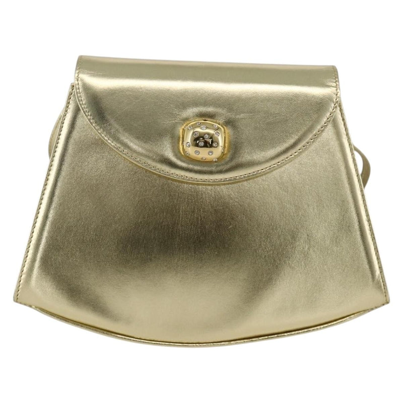 Salvatore Ferragamo Shoulder Leather Gold Bag