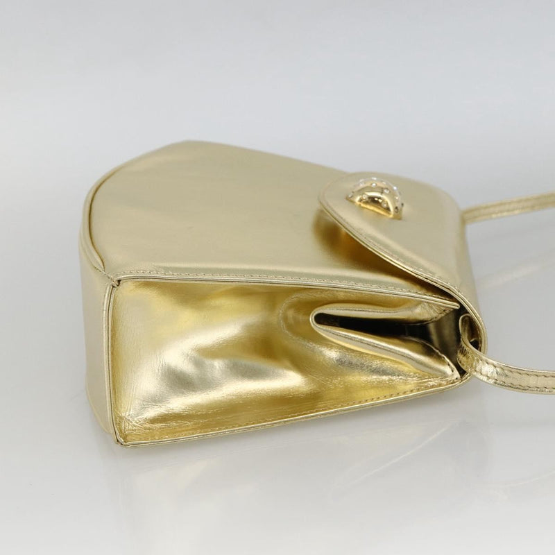 Salvatore Ferragamo Shoulder Leather Gold Bag