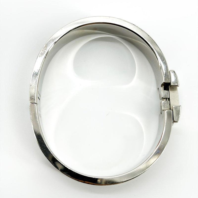 Hermes Clic H Enamel Brown Silver Bijoux