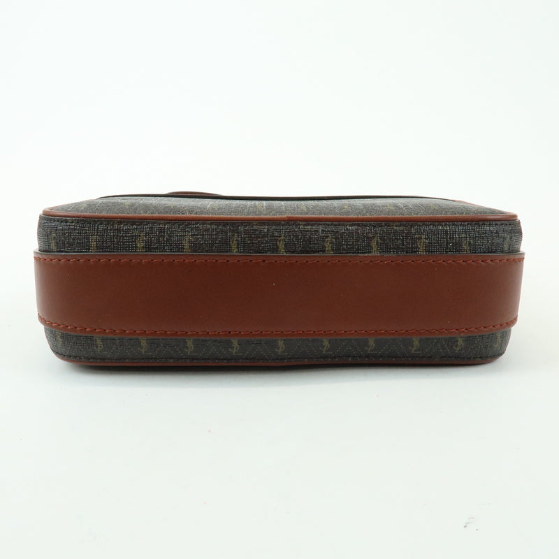 Saint Laurent Le Monogramme Camera Monogram All Over Coated Canvas And Leather Brown Bag