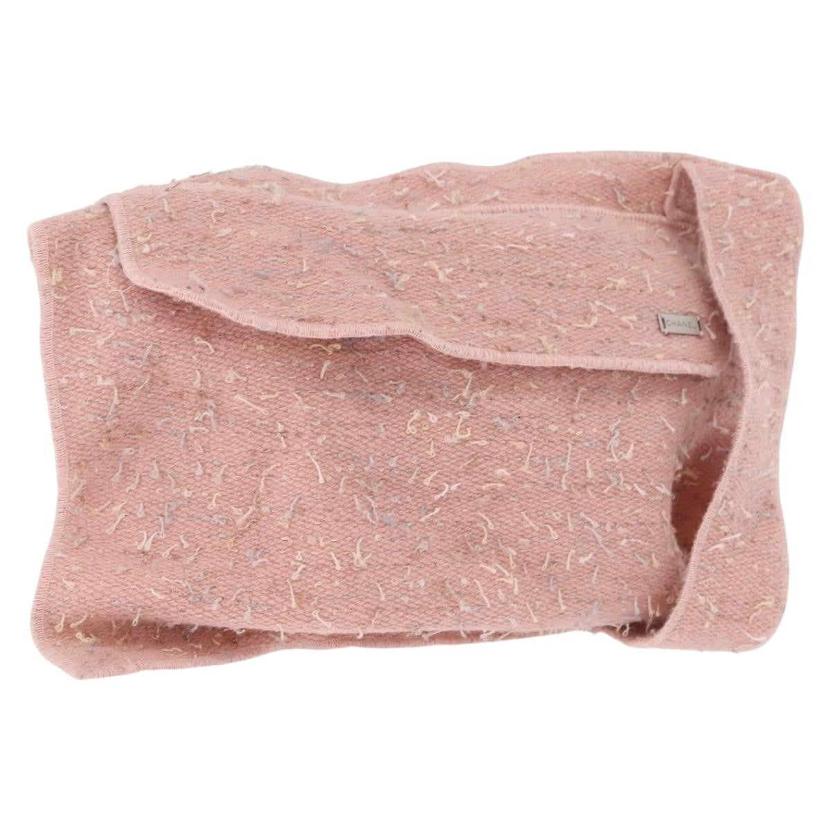 Chanel Shoulder Suede Patchwork Pink Tweed Bag