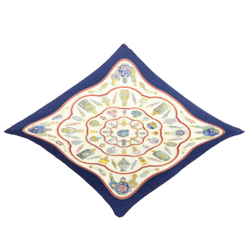Hermes Carré 90 Pleated Silk Navy Accessory