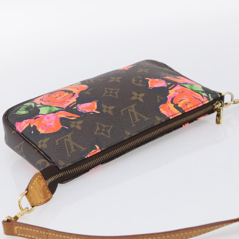 Louis Vuitton Pochette Accessoires Limited Edition Monogram Roses Multicolour Canvas Bag