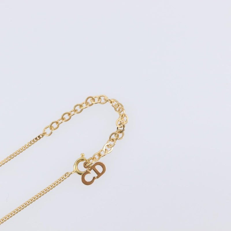 Christian Dior Cd Long Metal With Beads Gold Bijoux