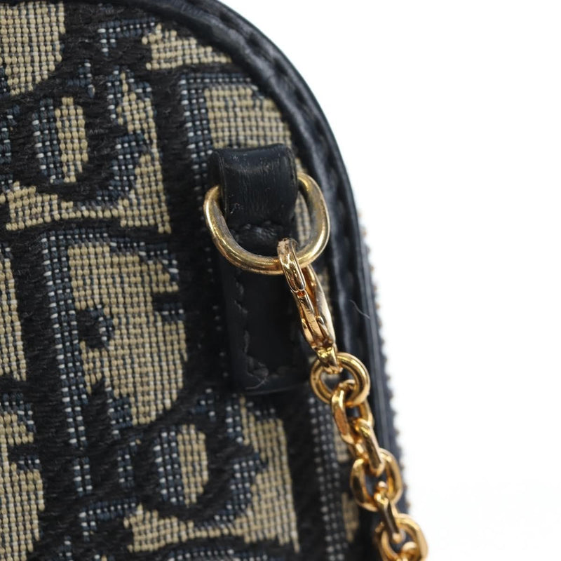 Christian Dior 30 Montaigne Phone Holder On Chain Oblique Canvas Navy Bag